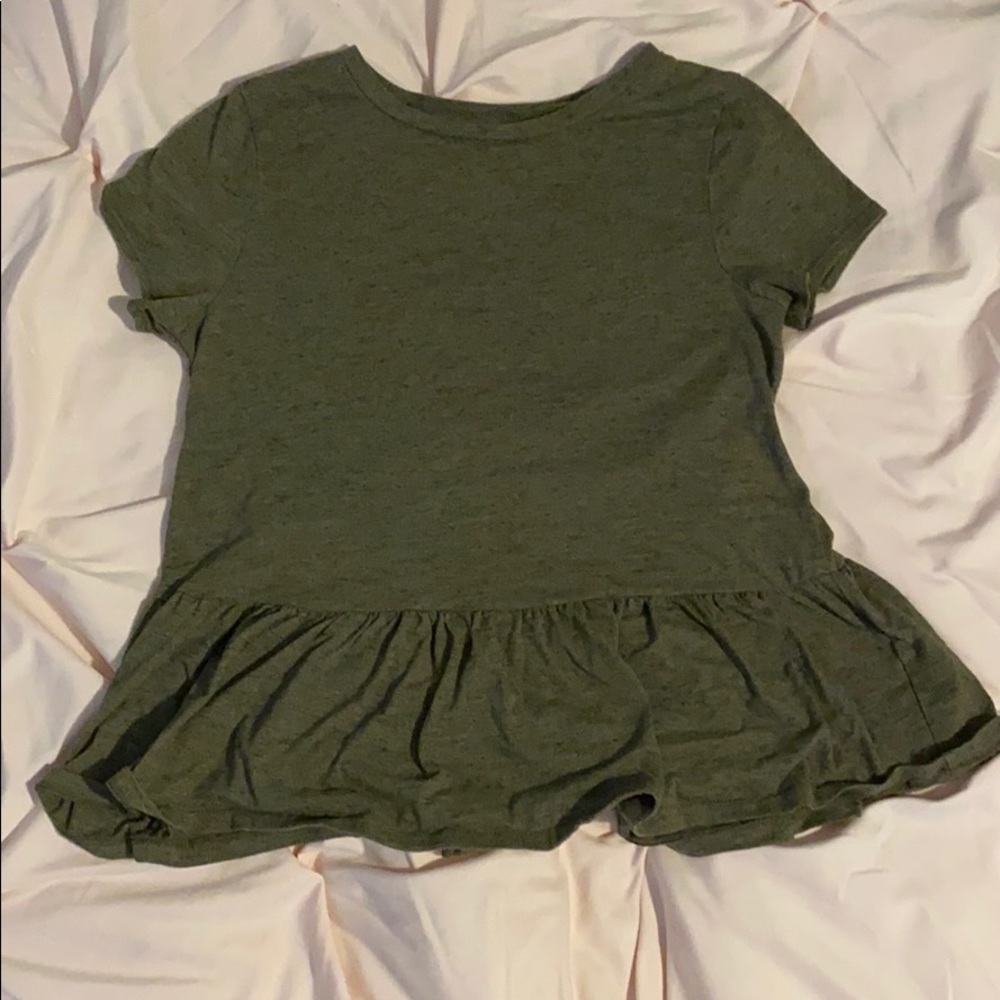 Nordstrom Kids Army Green Peplum top